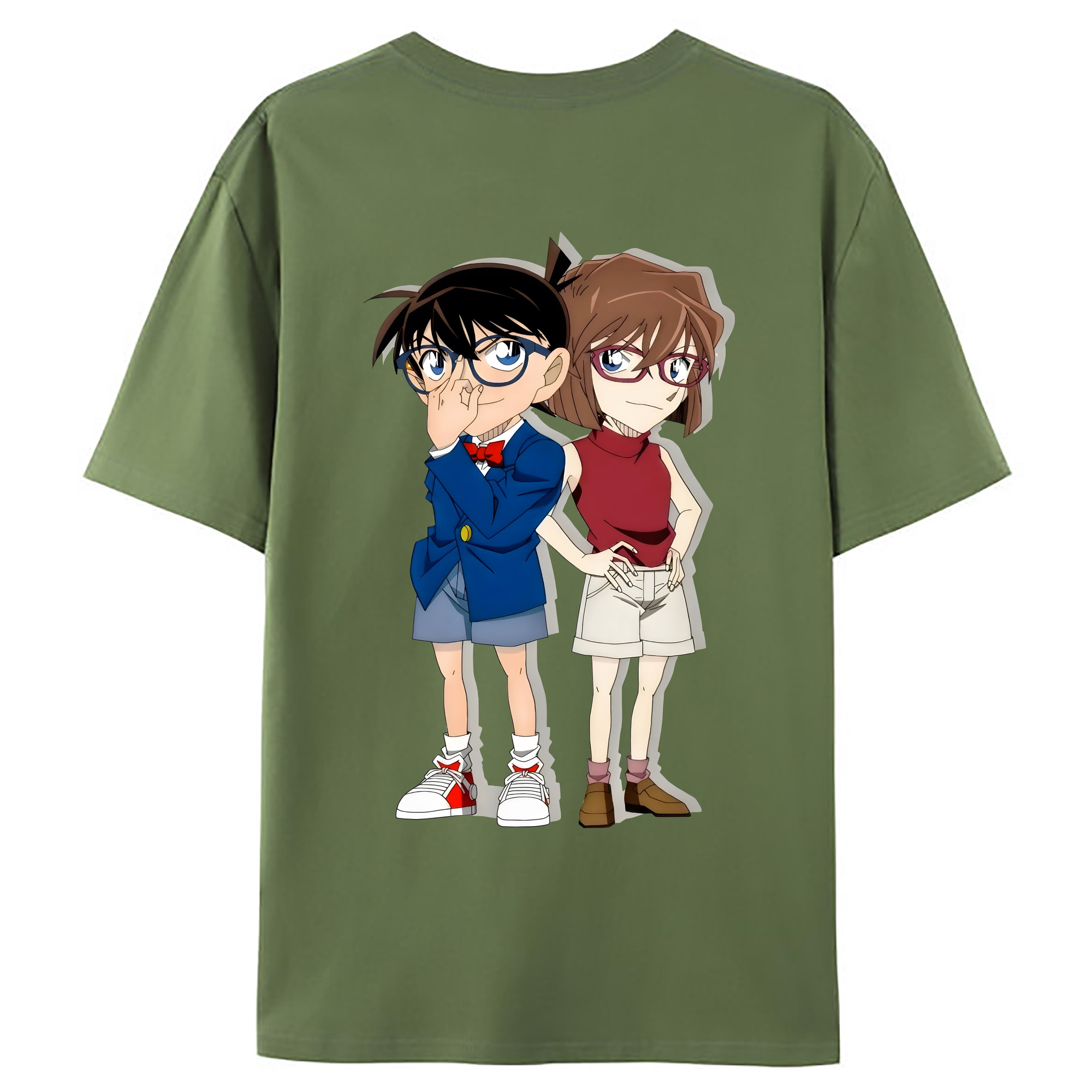 （画像用） 名探偵コナン 灰原 哀 はいばら あい Detective Conan Anita Hailey、Vi Graythorn Haibara Ai 綿100％ メンズ半袖Tシャツ（バックプリント） 通気性